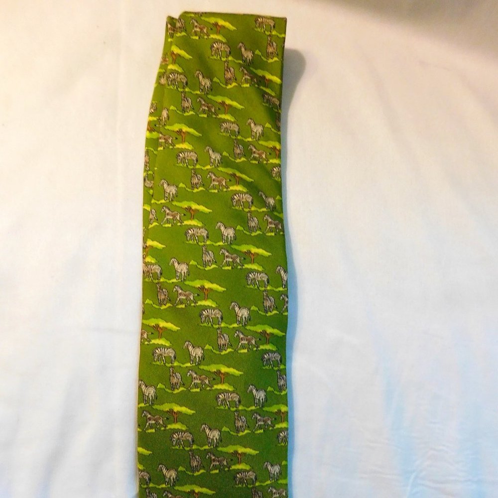 Brooks Brothers Makers Silk Zebra Print Tie